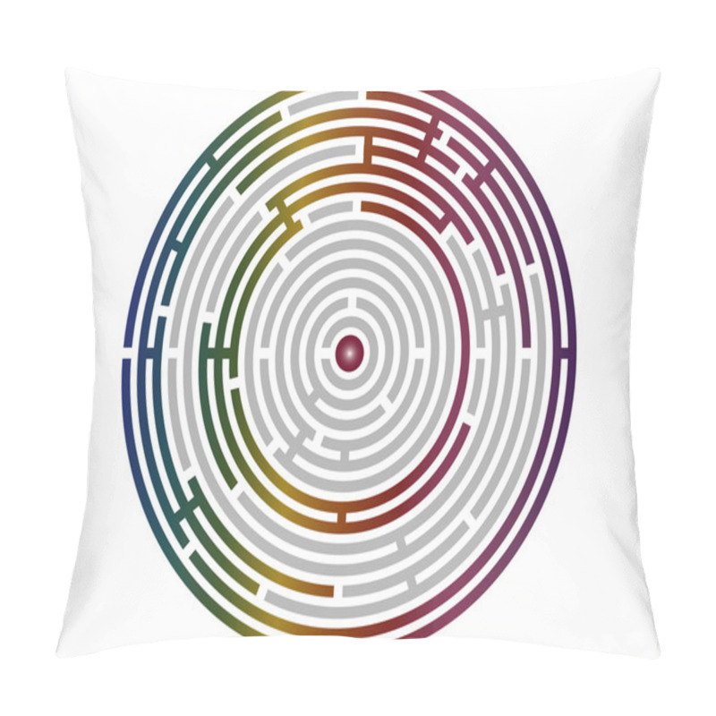 Personality  Circular Labyrinth Abstract, Logic Puzzle Pillow Covers