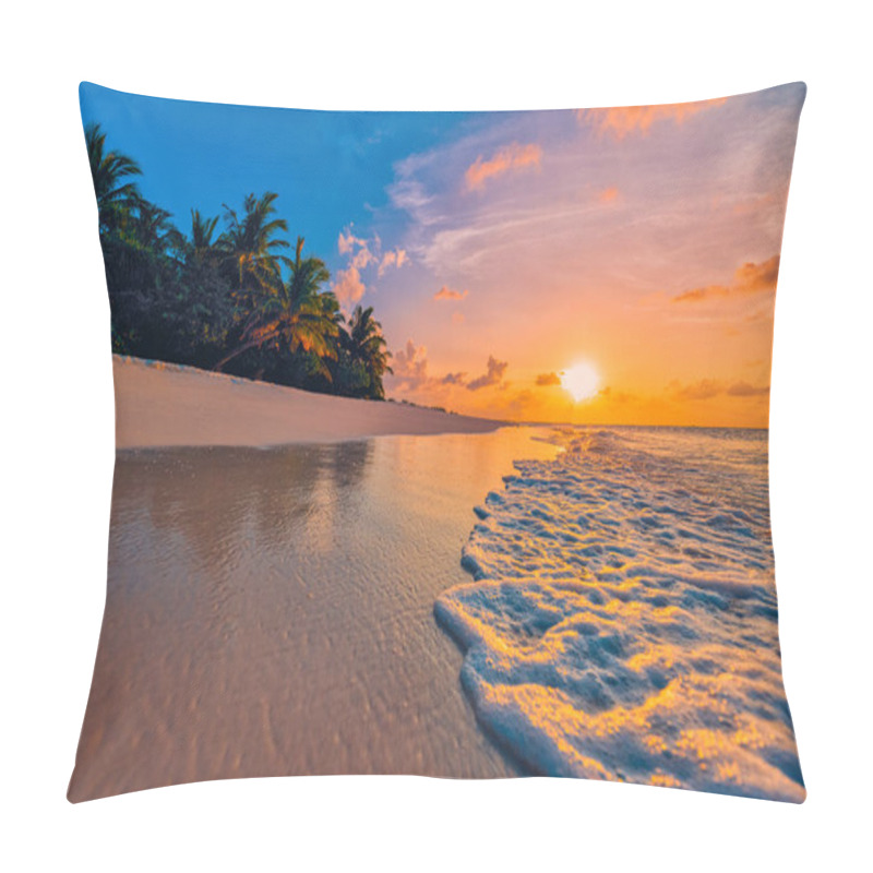 Personality  Majestic Sunset At Tropical Beach, Golden Hour Pillow Covers