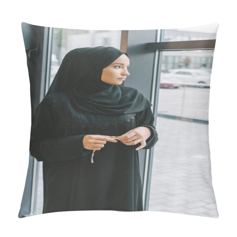 Personality  Muslim Woman Looking At Window Pillow Covers