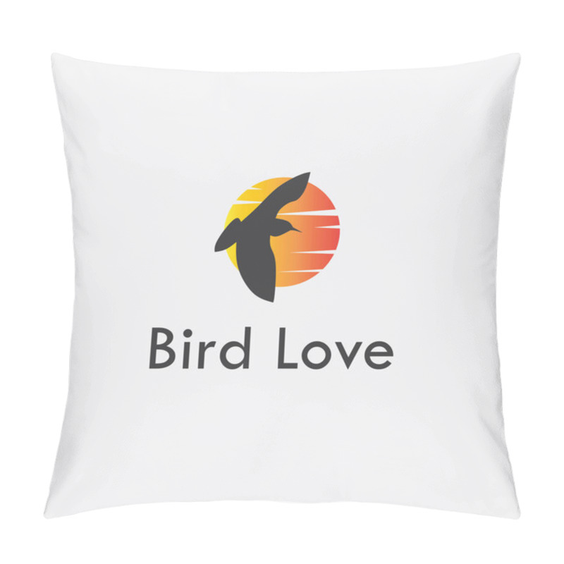 Personality  Logo Design Template, With A Bird In Flight Icon, With A Moon Silhouette Light Pillow Covers