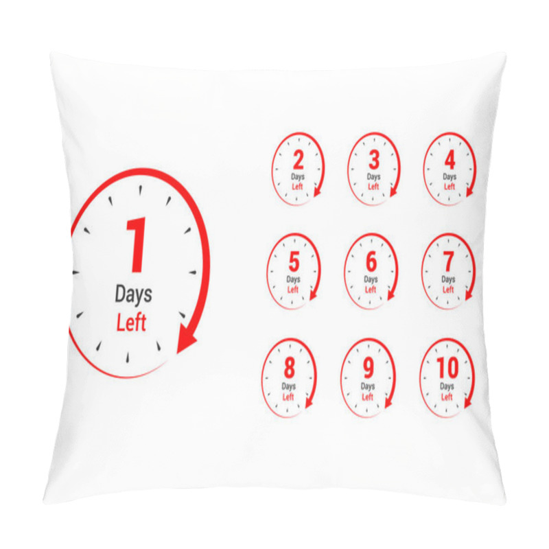 Personality  1 To 10 Day Left Vector Design Vector Illustrations Pillow Covers