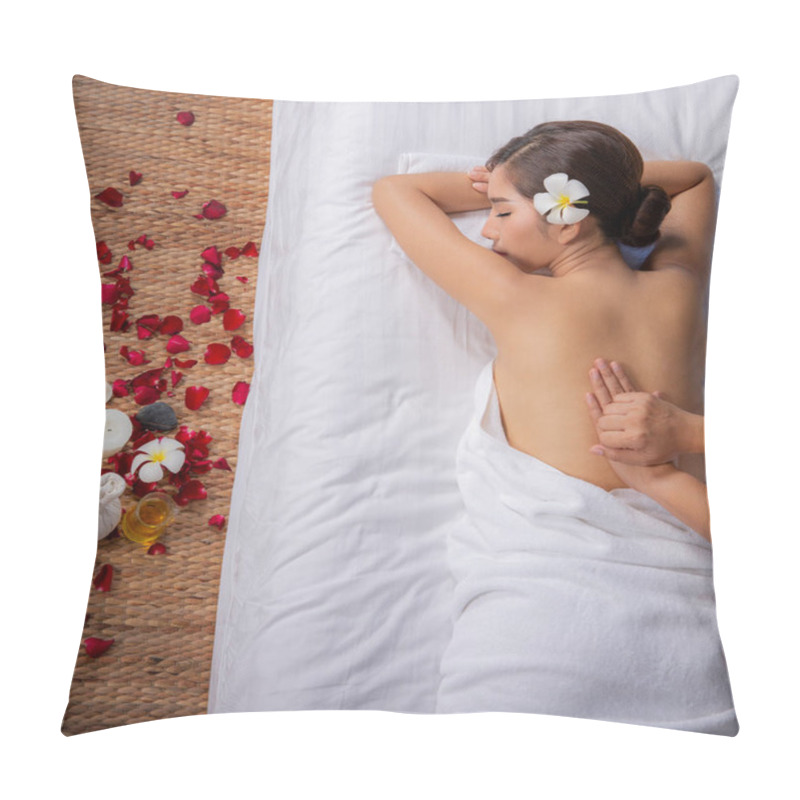 Personality  Asian Woman Sleep And Relax In Thai Spa Shop In Hotel And Wait For Take Thai Massage Pillow Covers