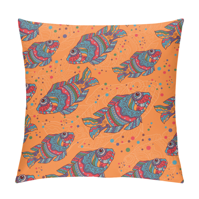 Personality  Motley Fishes Seamless Pattern Pillow Covers