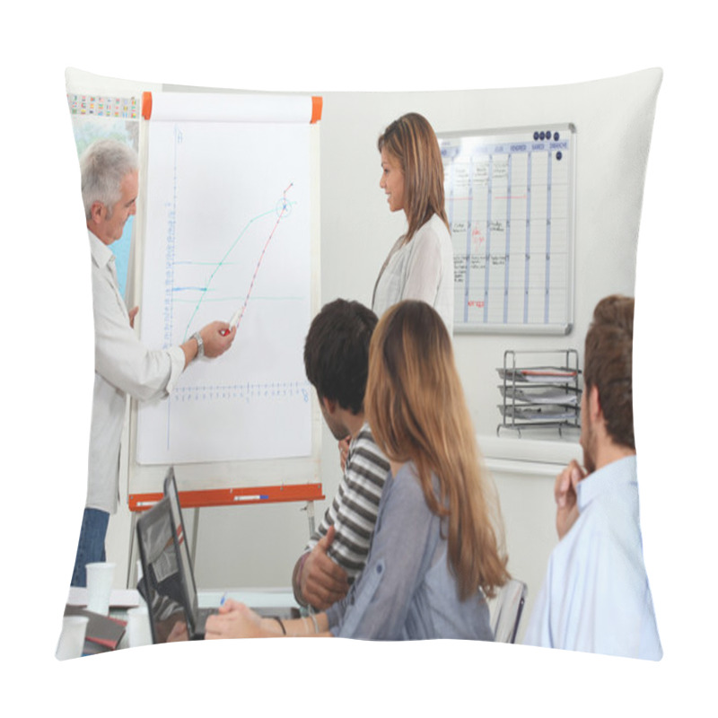 Personality  Employees Looking A Line Chart Pillow Covers