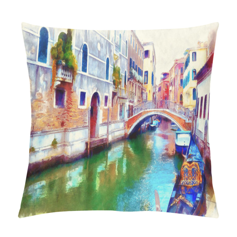 Personality  Romantic Scenery Of Venice, Italy. Computer Painting. Pillow Covers