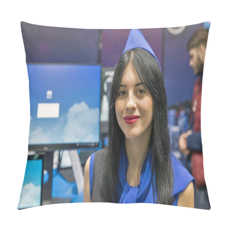 Personality  Dell Emc Booth During CEE 2017 In Kiev, Ukraine Pillow Covers