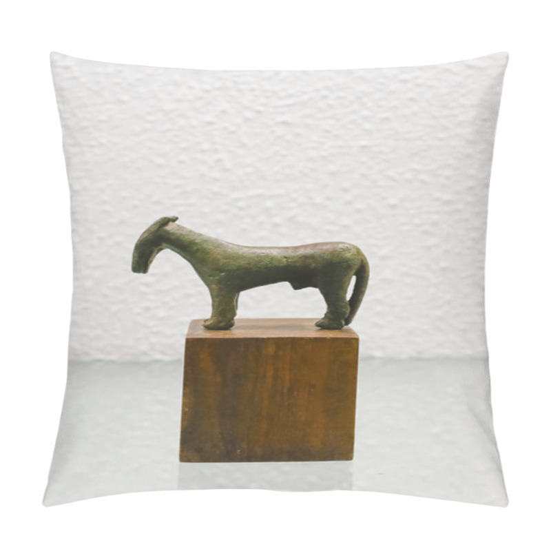 Personality  Seville, Spain - July 7th, 2018: Horse-shaped Bronze Votive Offering From Iberian Sanctuary, 4th Century BCE, At Archaeological Museum Of Seville, Andalusia, Spain Pillow Covers