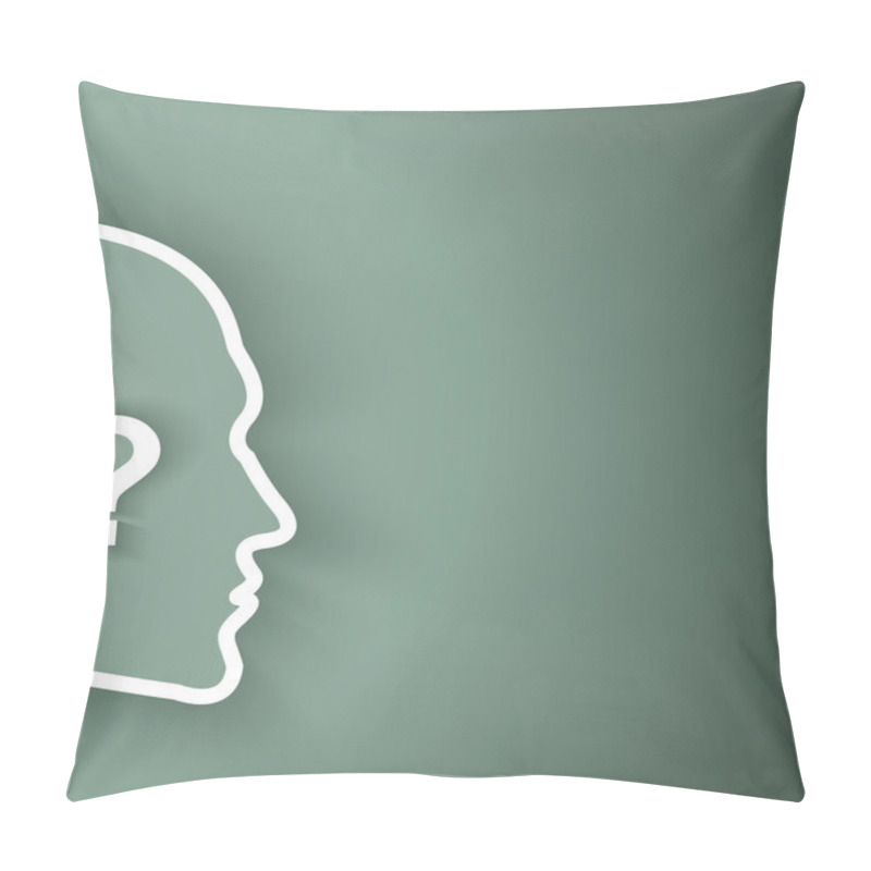 Personality  Paper Outline Human Face With Mark Questions Pillow Covers