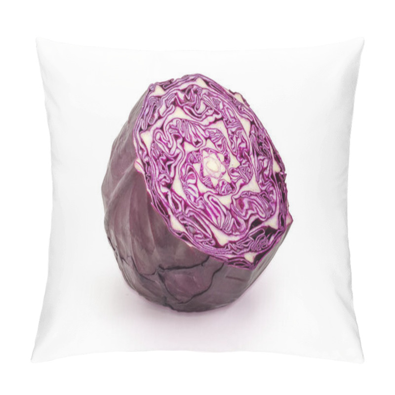 Personality  Half Of The Red Cabbage On A White Background Pillow Covers