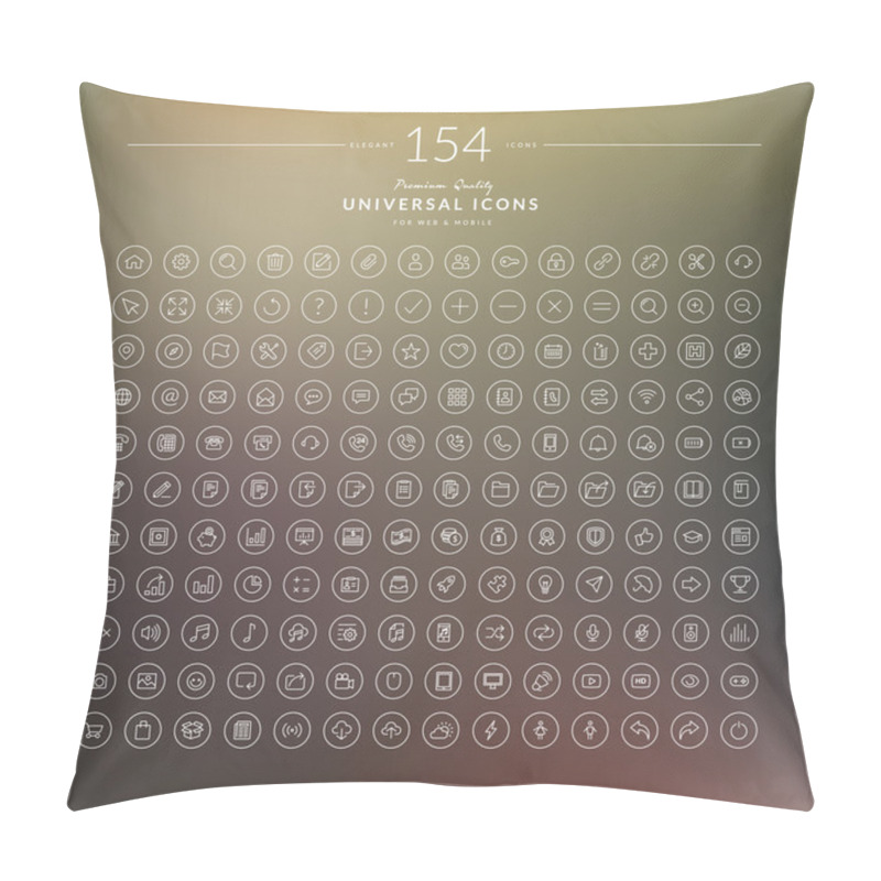 Personality  Set Of Elegant Icons For Web And Mobile Pillow Covers