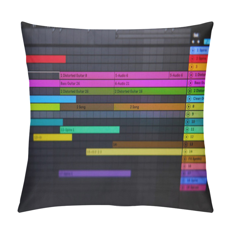 Personality  Close Up View Computer Monitor Digital Audio Workstationor DAW Music Production App Pillow Covers