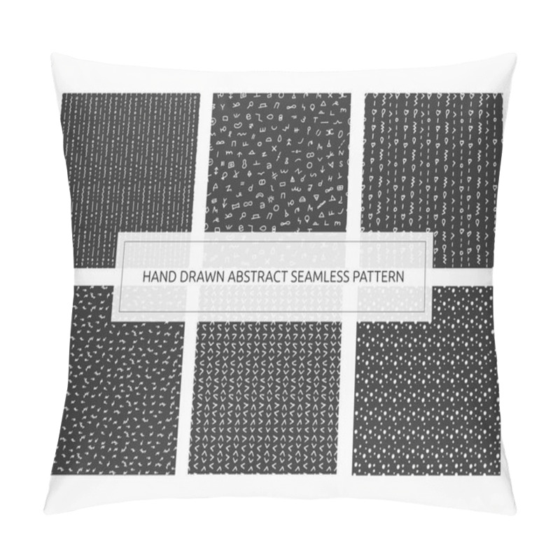 Personality  Hand Drawn Abstract Seamless Pattern Set. Vector Trendy Print Co Pillow Covers