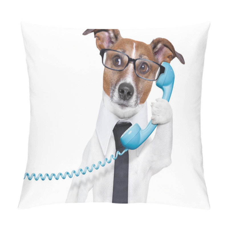 Personality  Business Dog On The Phone Pillow Covers