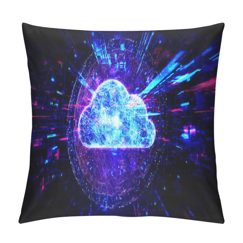 Personality  Cloud Computing - Digital Cloud Technology - Abstract Background Pillow Covers