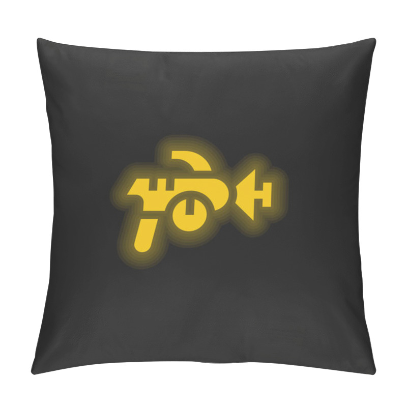 Personality  Blaster Yellow Glowing Neon Icon Pillow Covers