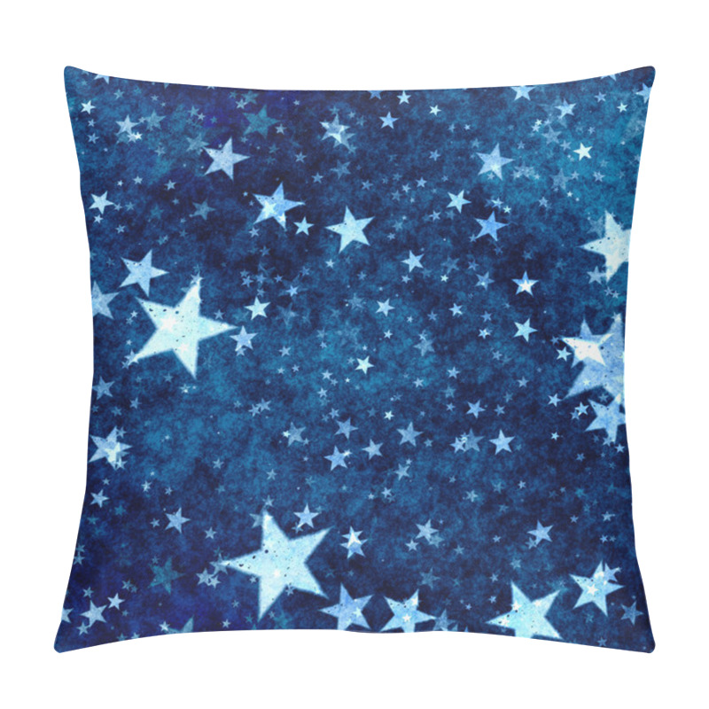 Personality  Christmas Blue Stars Background Pillow Covers