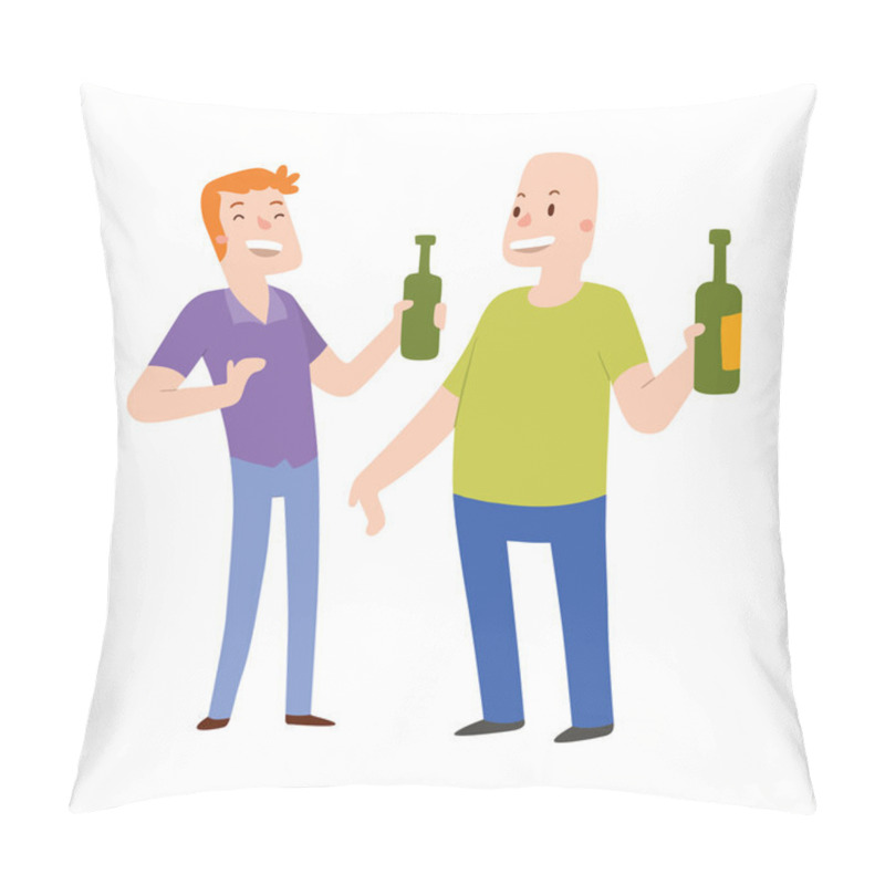 Personality  Alcoholics People Vector Illustration. Pillow Covers