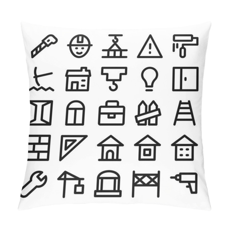 Personality  Construction Vector Icons 8 Pillow Covers