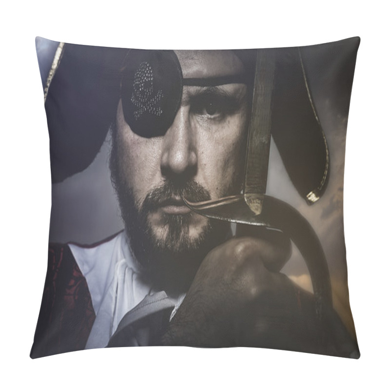 Personality  Man In Pirate Suit Holding Sword Pillow Covers