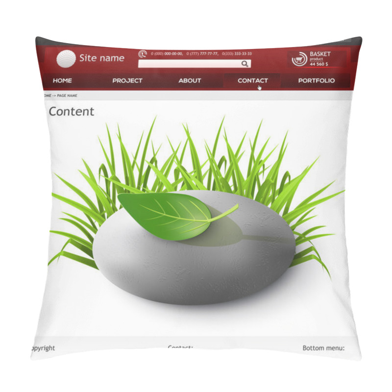 Personality  Web Site Design Template, Vector. Pillow Covers