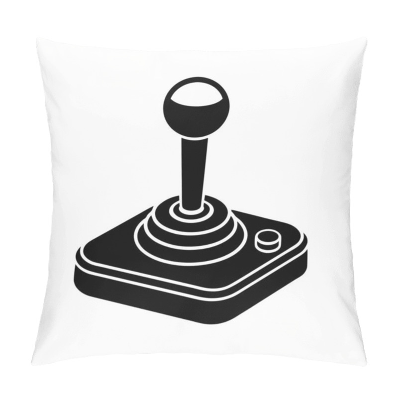 Personality  Joystick Game Controller Silhouette Icon With White Background Pillow Covers