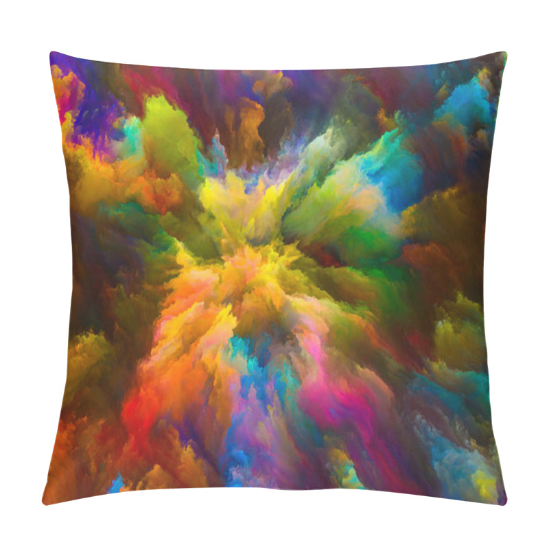 Personality  Color Explosion Series. Abstract Background Made Of Vibrant Paint And Rich Texture For Use With Projects On Imagination, Creativity And Art Pillow Covers