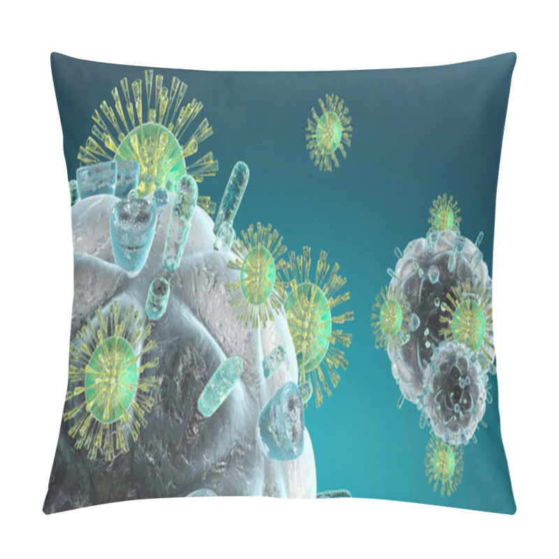 Personality  Immune System Cells Attacking A HIV Virus	 Pillow Covers