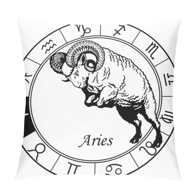 Personality  Aries Zodiac Black White Pillow Covers