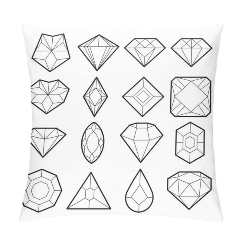 Personality  Simple Diamond Icon Set Pillow Covers