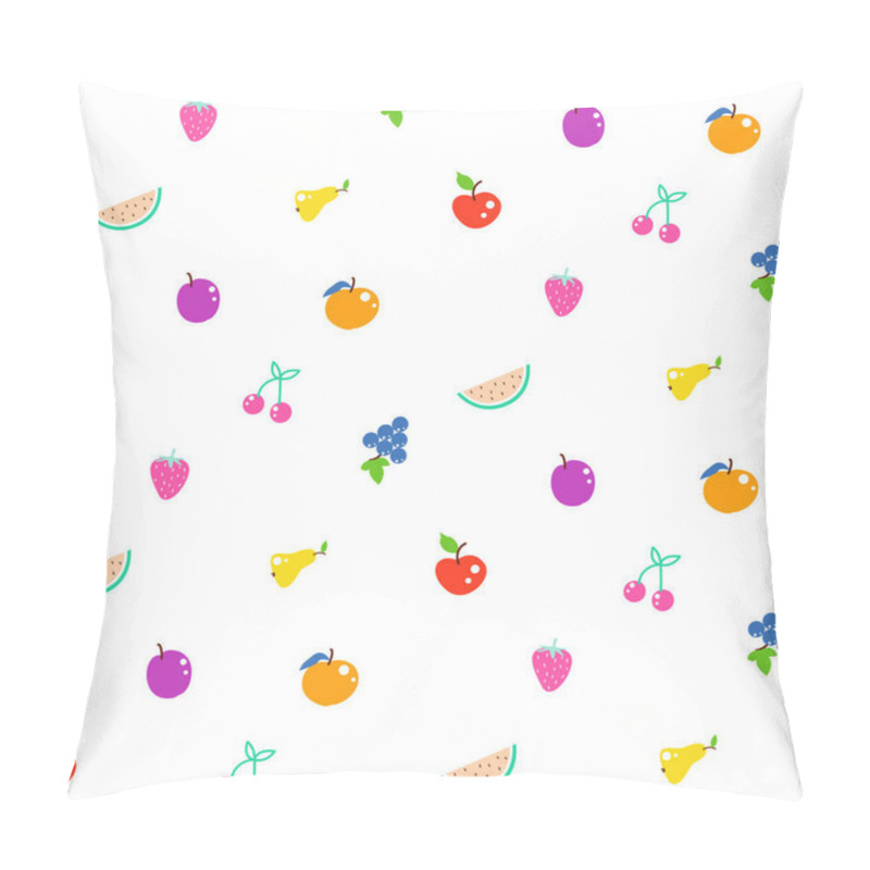 Personality  Bright Summer Juicy Fruit Cartoon Seamless Pattern. Pillow Covers