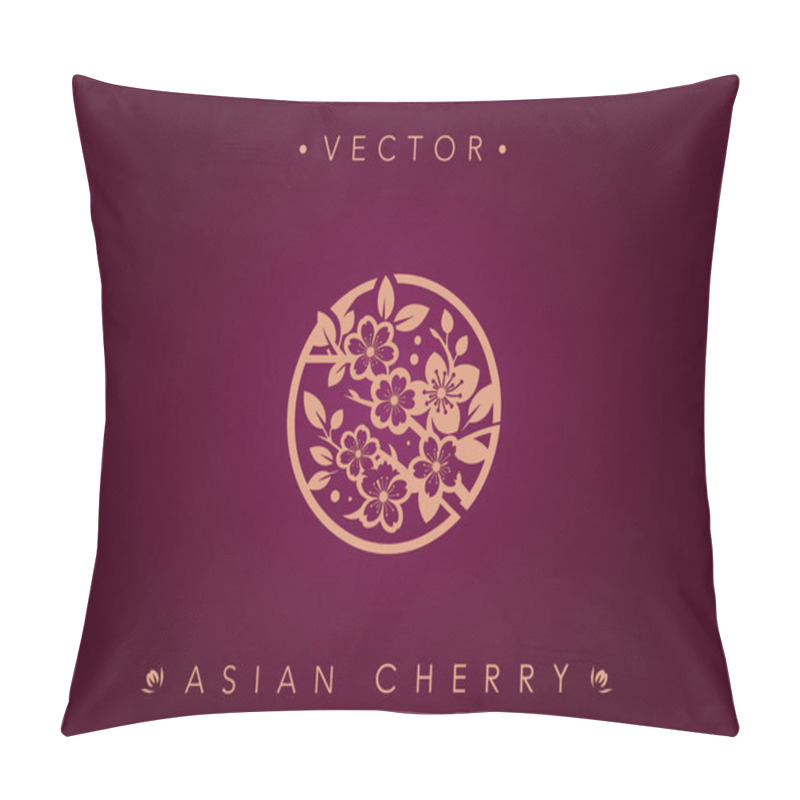 Personality  Rich Maroon And Gold Cherry Blossom Vector Design Pillow Covers