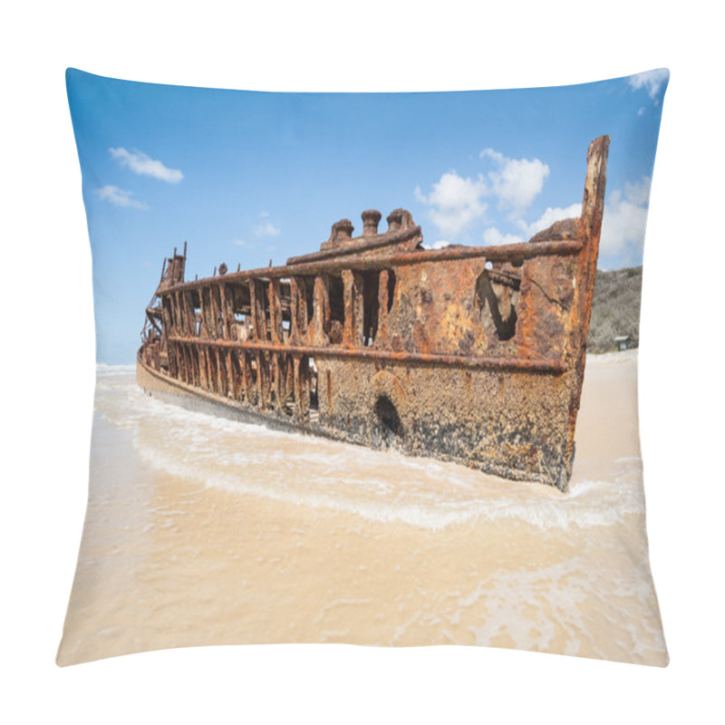 Personality  Old Rustiing Maheno Shipwreck On Fraser Island, Queensland Australia Pillow Covers