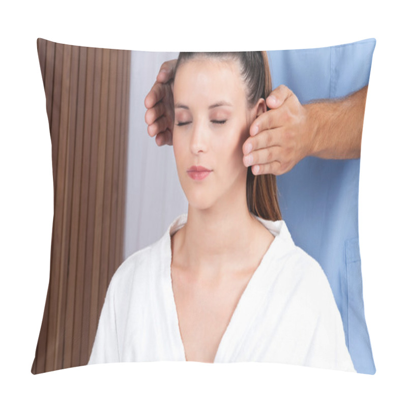 Personality  Woman Receiving A Face Massage Pillow Covers