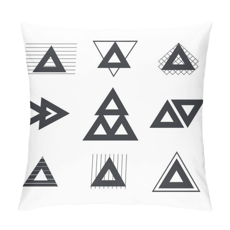 Personality  Set Of Geometric Shapes Triangles, Lines For Your Design. Trendy Pillow Covers