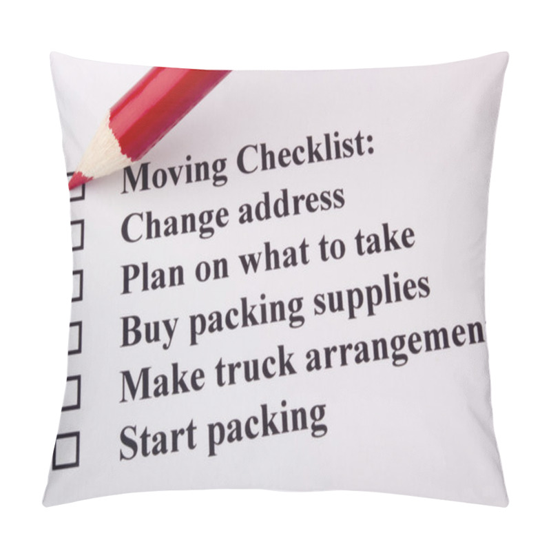 Personality  Moving Checklist Pillow Covers