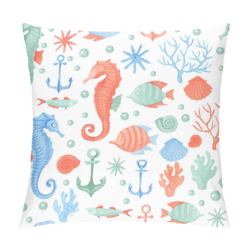 Personality  Bright And Stylish Sea Theme Background. Pillow Covers