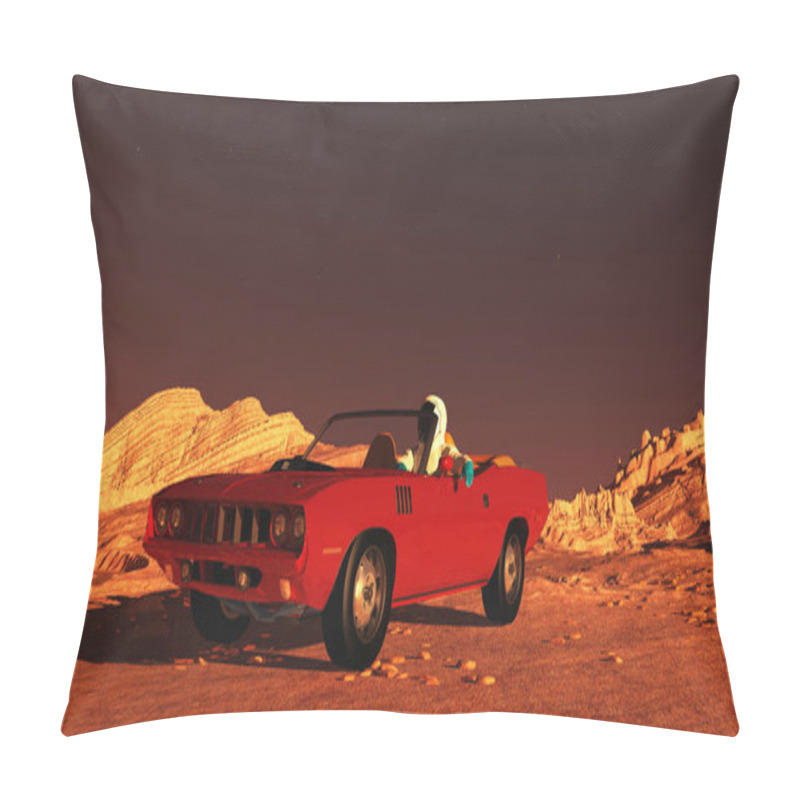 Personality  The Car Image On Mars 3D Illustration Pillow Covers