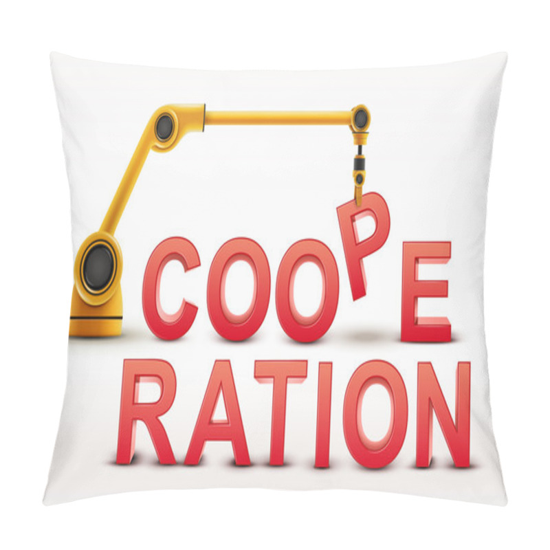 Personality  Industrial Robotic Arm Building COOPERATION Word Pillow Covers