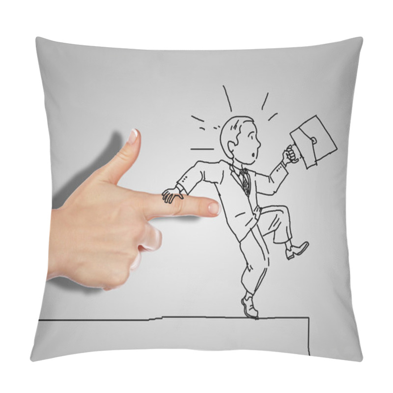 Personality  Man Under Threat Of Failure Pillow Covers