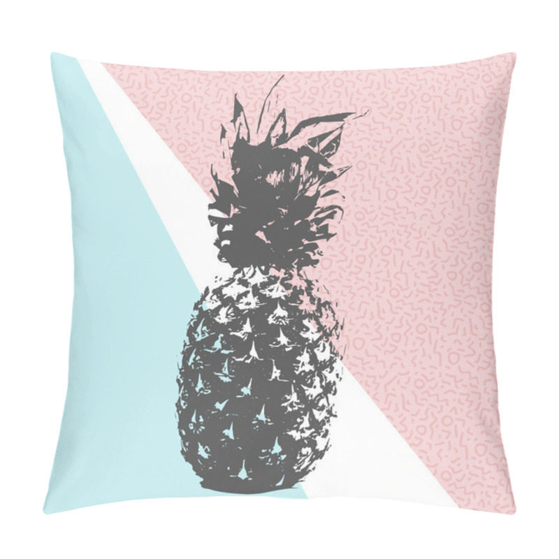 Personality  Retro Summer Pineapple Design With 80s Shapes Pillow Covers