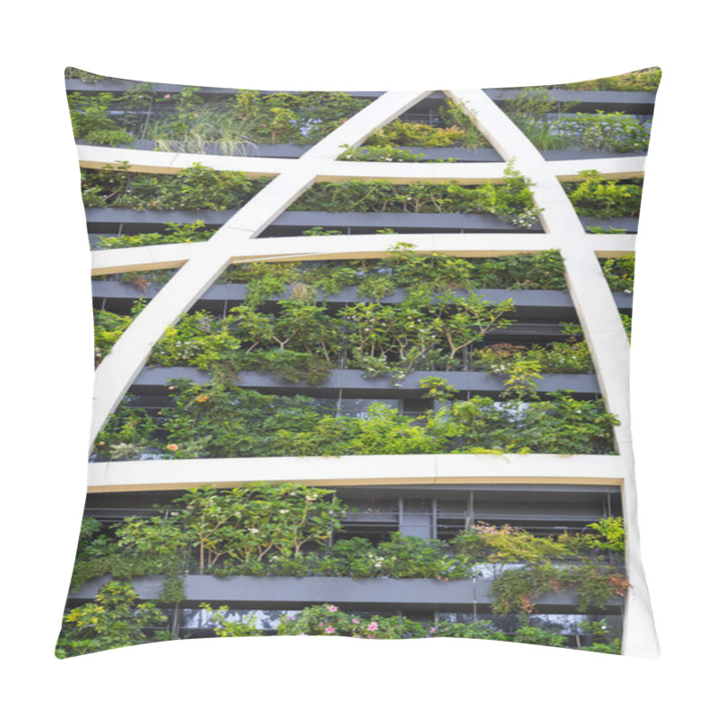 Personality  Detail From A Living Wall Covered With Variety Of Plants, Flowers And Grass, Eco-friendly Urban Architecture In Tel Aviv, Israel Pillow Covers