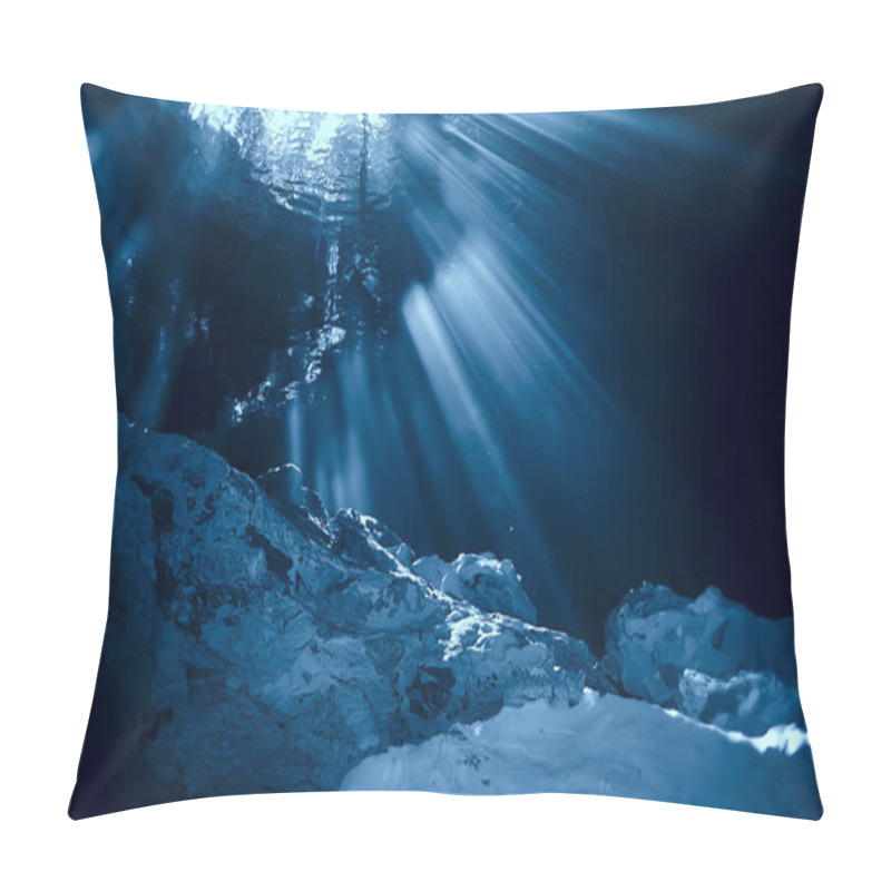 Personality  Landscape Diving In Cenote, Underwater Fog Hydrogen Sulfide, Extreme Adventure In Mexico Pillow Covers