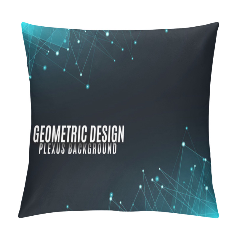 Personality  Abstract Geometric Background. Blue Glowing Connected Triangles On A Dark Background. Plexus Web. Template For Your Project. Big Data. Modern Polygonal Design. Vector Illustration Pillow Covers