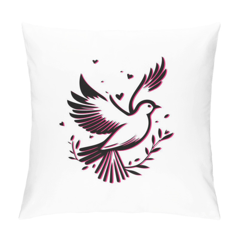 Personality  Dove Of Peace With Floral Wreath. Concept Of Love, Hope, And Freedom. Pillow Covers