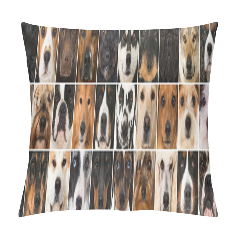 Personality  Collage Of Many Dog Heads Pillow Covers