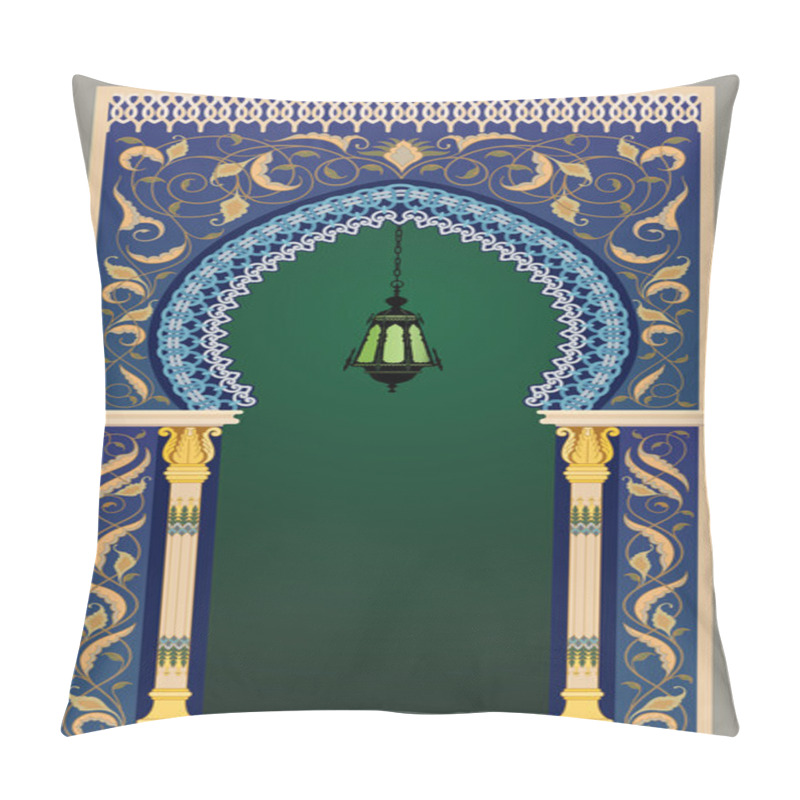 Personality  Islamic Decorative Arc With Lantern - Eps10 Pillow Covers