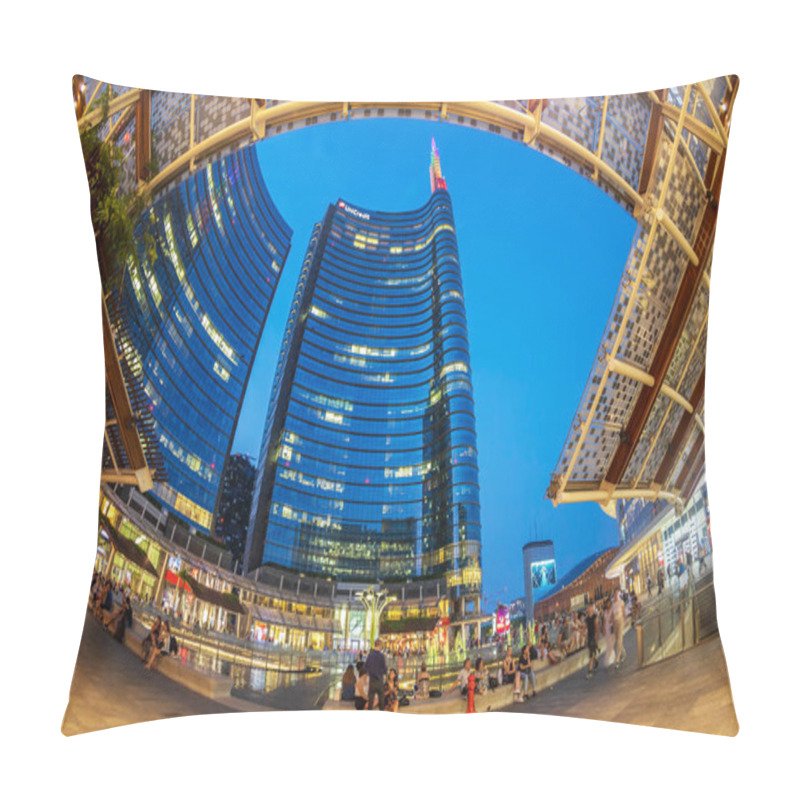 Personality  Night View Of The Buildings Of Gae Aulenti Square, Milan, Italy Pillow Covers