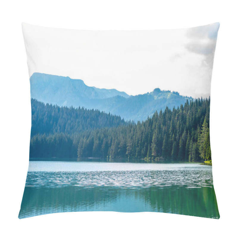 Personality  Beautiful Glacial Black Lake, Forest And Mountains In Montenegro Pillow Covers