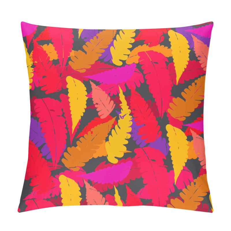 Personality  Grunge Autumn Pattern With Fern Leafs Pillow Covers