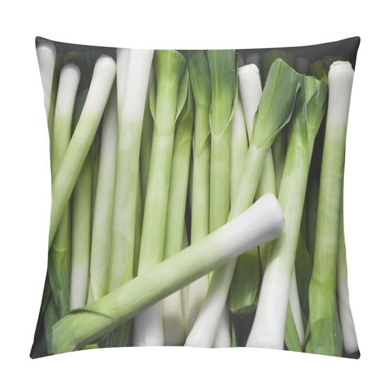 Personality  Raw Green Leek In A Supermarket Pillow Covers